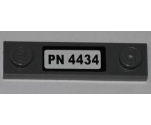 Plate, Modified 1 x 4 with 2 Studs without Groove with 'PN 4434' License Plate Pattern (Sticker) - Set 4434