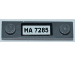 Plate, Modified 1 x 4 with 2 Studs without Groove with 'HA 7285' License Plate Pattern (Sticker) - Set 7285