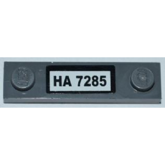 Plate, Modified 1 x 4 with 2 Studs without Groove with 'HA 7285' License Plate Pattern (Sticker) - Set 7285