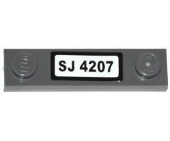 Plate, Modified 1 x 4 with 2 Studs without Groove with 'SJ 4207' License Plate Pattern (Sticker) - Set 4207