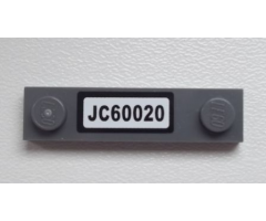 Plate, Modified 1 x 4 with 2 Studs without Groove with 'JC60020' License Plate Pattern (Sticker) - Set 60020