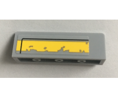 Panel 1 x 4 x 1 with Black Line and Worn Yellow Pattern Model Right Side (Sticker) - Set 75157
