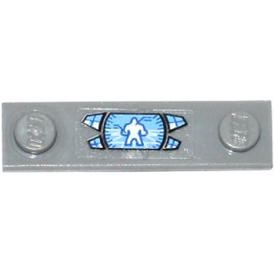 Plate, Modified 1 x 4 with 2 Studs without Groove with White Gorilla Silhouette on Screen Pattern (Sticker) - Set 76026