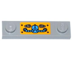 Plate, Modified 1 x 4 with 2 Studs without Groove with Blue Hoses, Buttons and Rivets Pattern (Sticker) - Set 70002