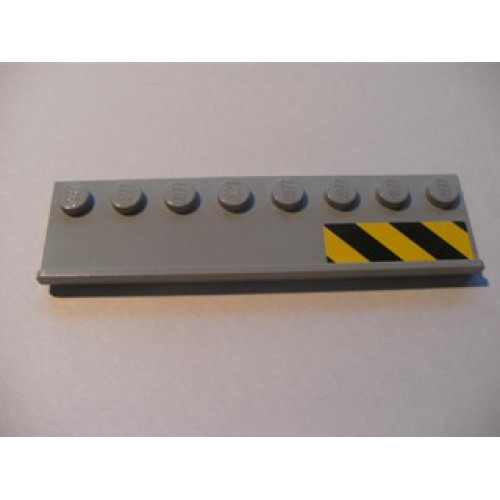 Plate, Modified 2 x 8 with Door Rail with Black and Yellow Danger Stripes on Right Pattern (Sticker) - Set 7633