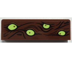 Panel 1 x 4 x 1 with Wood Grain and Yellowish Green Eyes Pattern (Sticker) - Set 70425