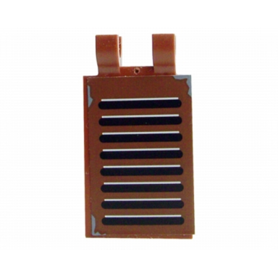 Tile, Modified 2 x 3 with 2 Clips (thick U clips) with Shutter Pattern (Sticker) - Set 6210