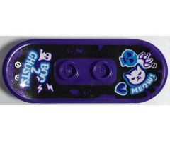 Minifigure, Utensil Skateboard Deck with 'BOO 2 GHOSTS!', Ghost, Lightning Bolts, Skull, Cat Head, Paw Print, Heart, and 'MEOW!' Pattern (Sticker) - Set 70430