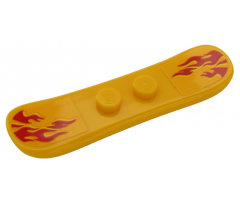 Minifigure, Utensil Snowboard Small with Red Flames Pattern (Stickers) - Set 60203