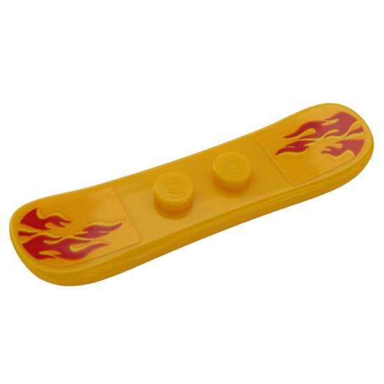 Minifigure, Utensil Snowboard Small with Red Flames Pattern (Stickers) - Set 60203