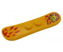 Minifigure, Utensil Snowboard Small with 'X TREME' and Red Spikes Pattern (Stickers) - Set 60203