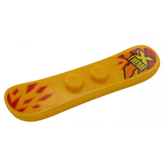 Minifigure, Utensil Snowboard Small with 'X TREME' and Red Spikes Pattern (Stickers) - Set 60203