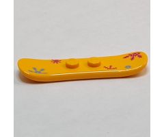 Minifigure, Utensil Snowboard Small with Blue and Pink Snowflakes Pattern