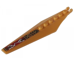 Hinge Plate 3 x 12 with Angled Side Extensions and Tapered Ends with Dark Red Electricity Danger Sign and 'HI VOLTAGE' Pattern (Sticker) - Set 8107