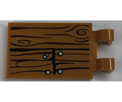 Tile, Modified 2 x 3 with 2 Clips with Wood Grain and 4 Nails Pattern (Sticker) - Set 21310