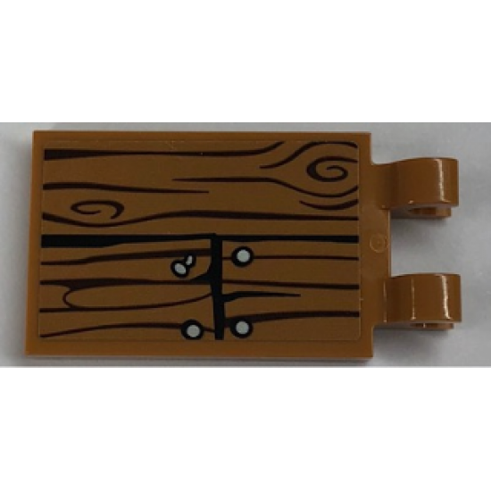 Tile, Modified 2 x 3 with 2 Clips with Wood Grain and 4 Nails Pattern (Sticker) - Set 21310
