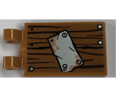 Tile, Modified 2 x 3 with 2 Clips with Worn Plate Pattern (Sticker) - Set 21310