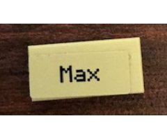 Tile 1 x 2 with 'Max' Pattern (Sticker) - Set 21144