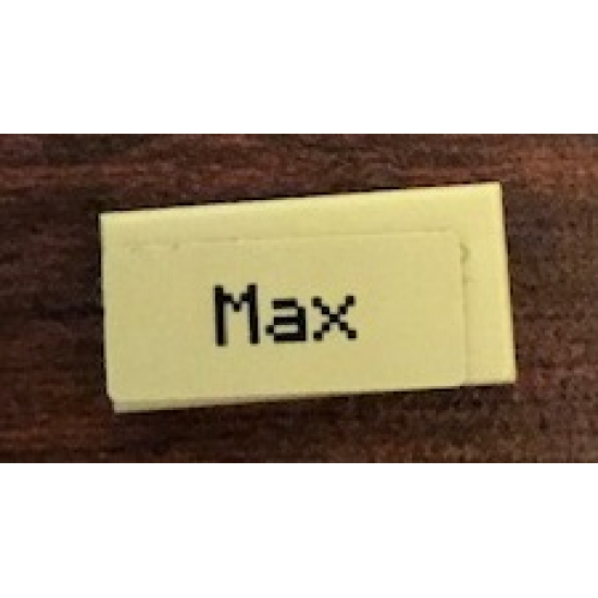 Tile 1 x 2 with 'Max' Pattern (Sticker) - Set 21144