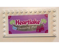 Tile, Modified 6 x 12 with Studs on Edges with 'Heartlake Shopping Mall' Pattern (Sticker) - Set 41058