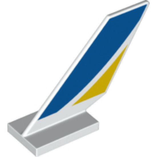 Tail Shuttle with Blue and Yellow Curved Stripes Pattern on Both Sides