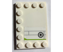 Tile, Modified 4 x 6 with Studs on Edges with SW Republic Logo, Lime Stripe, Light Bluish Gray Lines Pattern Model Right Side (Sticker) - Set 75191