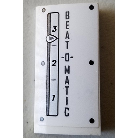 Slope, Curved 2 x 4 x 2/3 with Bottom Tubes with Rivets, 'BEAT -O- MATIC' and Gauge with Number 1, 2 and 3 Pattern Model Right Side (Sticker) - Set 70920