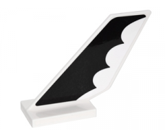 Tail Shuttle with Black Bat Wing with Scalloped Edge Pattern on Both Sides (Stickers) - Set 76052