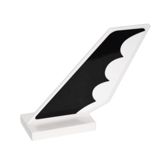 Tail Shuttle with Black Bat Wing with Scalloped Edge Pattern on Both Sides (Stickers) - Set 76052
