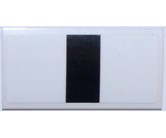Slope, Curved 2 x 4 x 2/3 with Bottom Tubes with Thick Black Stripe on White Background Pattern (Sticker) - Set 75874
