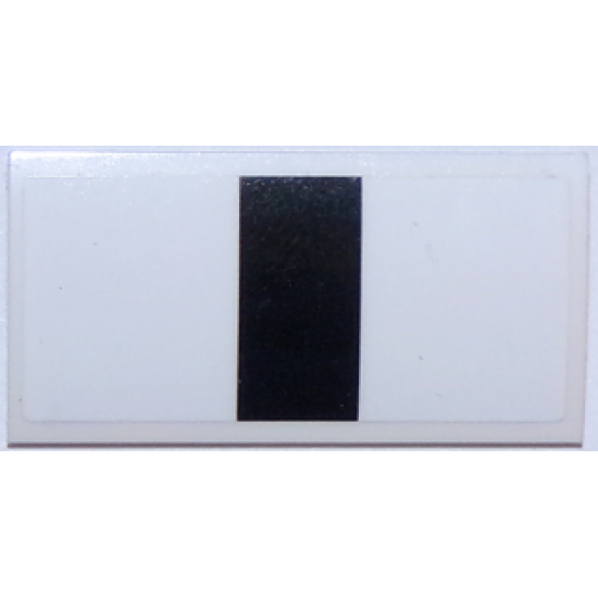 Slope, Curved 2 x 4 x 2/3 with Bottom Tubes with Thick Black Stripe on White Background Pattern (Sticker) - Set 75874