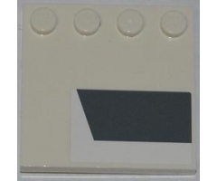 Tile, Modified 4 x 4 with Studs on Edge with Dark Bluish Gray Trapezoid Pattern Model Left Side (Sticker) - Set 9498