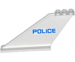 Tail 12 x 2 x 5 with Blue 'POLICE' on White Background Pattern on Both Sides (Stickers) - Set 60046