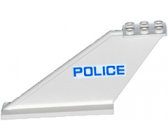 Tail 12 x 2 x 5 with Blue 'POLICE' on White Background Pattern on Both Sides (Stickers) - Set 60046