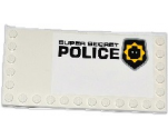 Tile, Modified 6 x 12 with Studs on Edges with Minifigure Head Badge and 'SUPER SECRET POLICE' Pattern Model Right (Sticker) - Set 70815