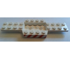 Vehicle, Base 4 x 12 x 3/4 with 4 x 2 Recessed Center with Smooth Underside with Red and White Danger Stripes Pattern on Both Sides (Stickers) - Set 7747
