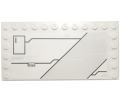 Tile, Modified 6 x 12 with Studs on Edges with Black Lines and Large Hatch Pattern Model Right Side (Sticker) - Set 7931