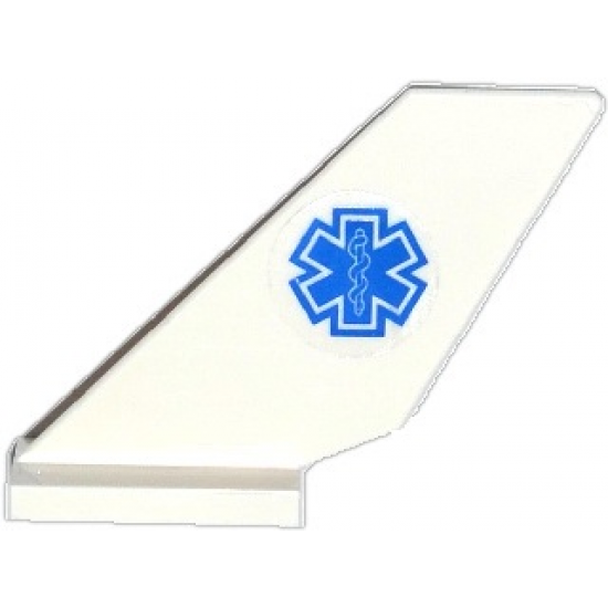 Tail Shuttle with EMT Star of Life (Blue Snake) Pattern on Both Sides (Stickers) - Set 60086