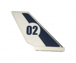 Tail Shuttle with Dark Blue Stripe and '02' in White Circle Pattern on Both Sides (Stickers) - Set 60070