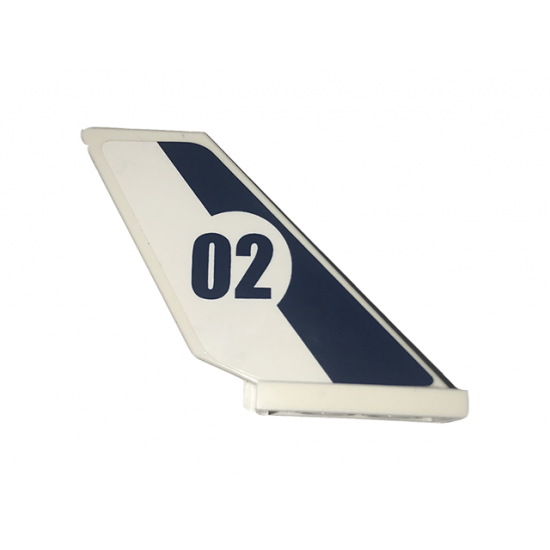 Tail Shuttle with Dark Blue Stripe and '02' in White Circle Pattern on Both Sides (Stickers) - Set 60070