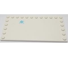 Tile, Modified 6 x 12 with Studs on Edges with Small Medium Azure Snowflake and Dots Pattern Model Right Side (Sticker) - Set 41323