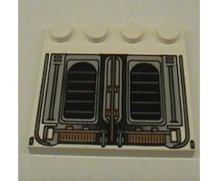 Tile, Modified 4 x 4 with Studs on Edge with Exhaust Pattern