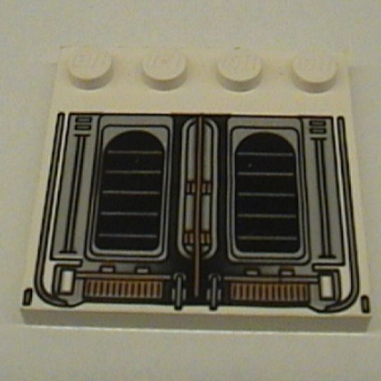 Tile, Modified 4 x 4 with Studs on Edge with Exhaust Pattern