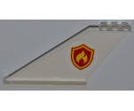 Tail 12 x 2 x 5 with Yellow and Red Fire Logo Badge Pattern on Both Sides (Stickers) - Set 4209