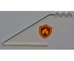 Tail 12 x 2 x 5 with Yellow and Red Fire Logo Badge Pattern on Both Sides (Stickers) - Set 4209