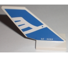 Tail Shuttle with White Airline Bird and 'LC - 3222' Pattern on Both Sides (Stickers) - Set 3222