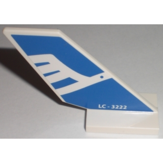 Tail Shuttle with White Airline Bird and 'LC - 3222' Pattern on Both Sides (Stickers) - Set 3222