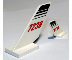 Tail Shuttle with '7238' and Black Lines Pattern on Both Sides (Stickers) - Set 7238