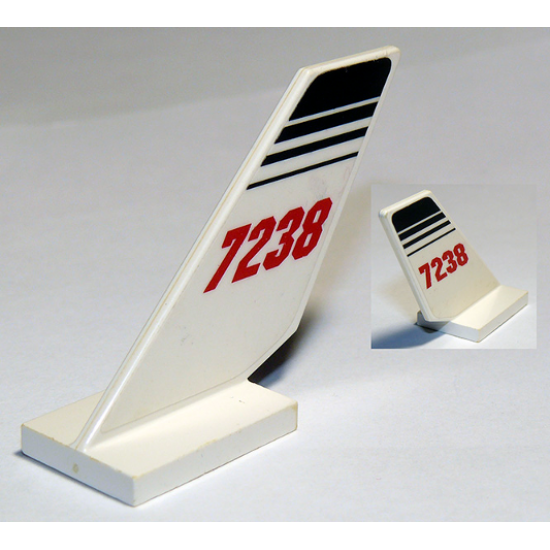 Tail Shuttle with '7238' and Black Lines Pattern on Both Sides (Stickers) - Set 7238