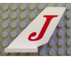 Tail Shuttle with Red 'J' Pattern on Both Sides (Stickers) - Sets 6863 / 7782